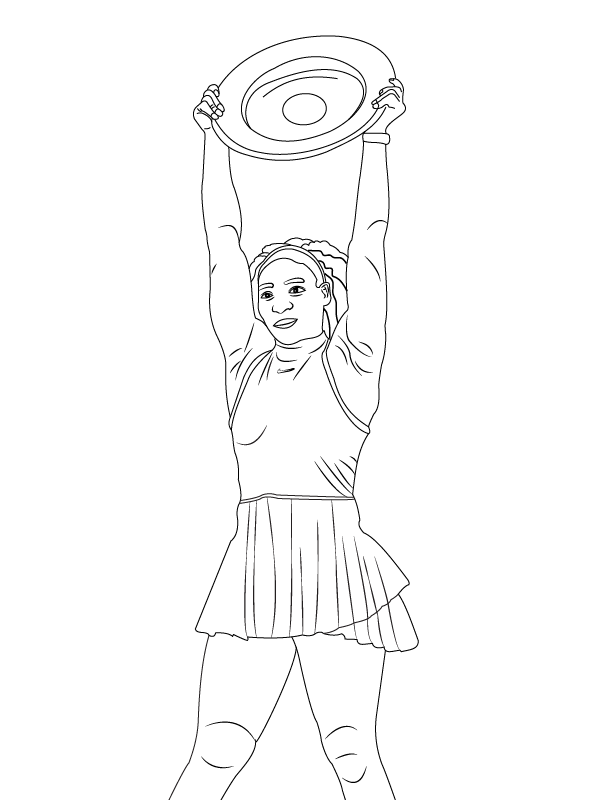 Serena williams raising her trophy fãrbung seite