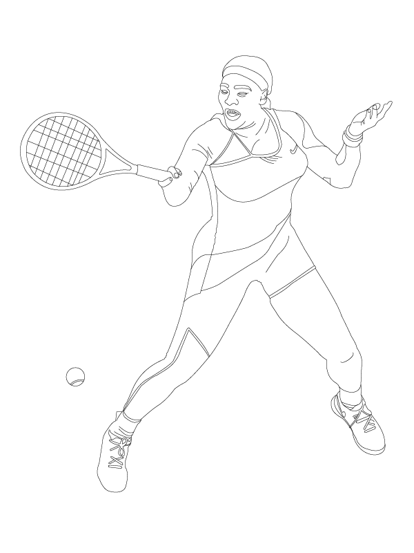 Serena williams the best tennis player coloring page