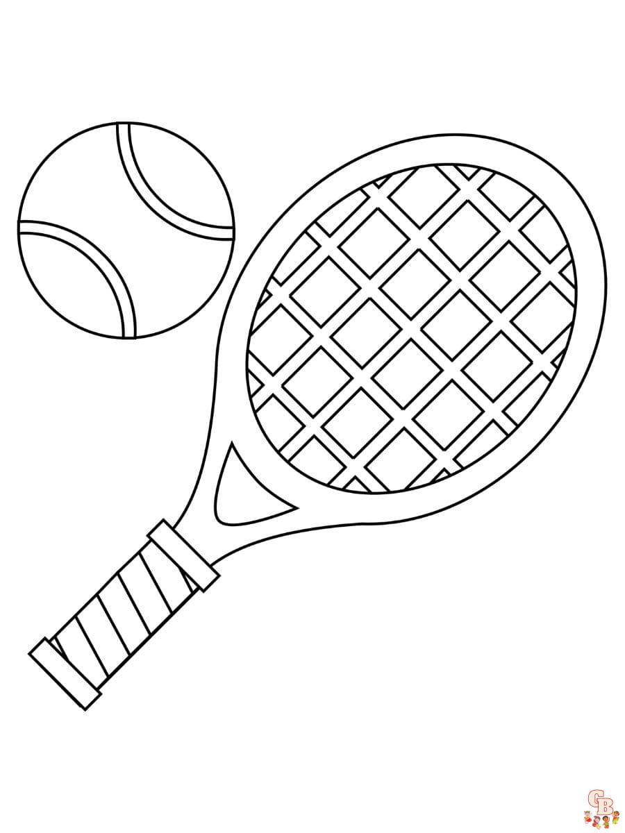 Prinable tennis coloring pages free for kids and adults