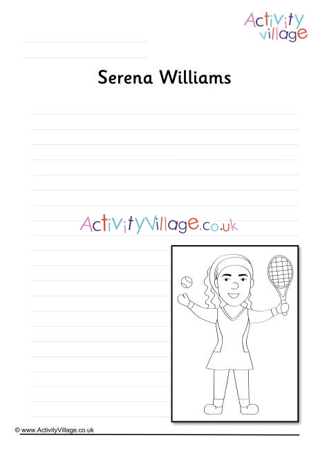 Serena williams writing page