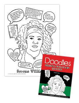 Serena quotes black history figures williams printable coloring sheet pack