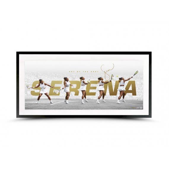 Serena williams autographed framed âart of the shotâ x