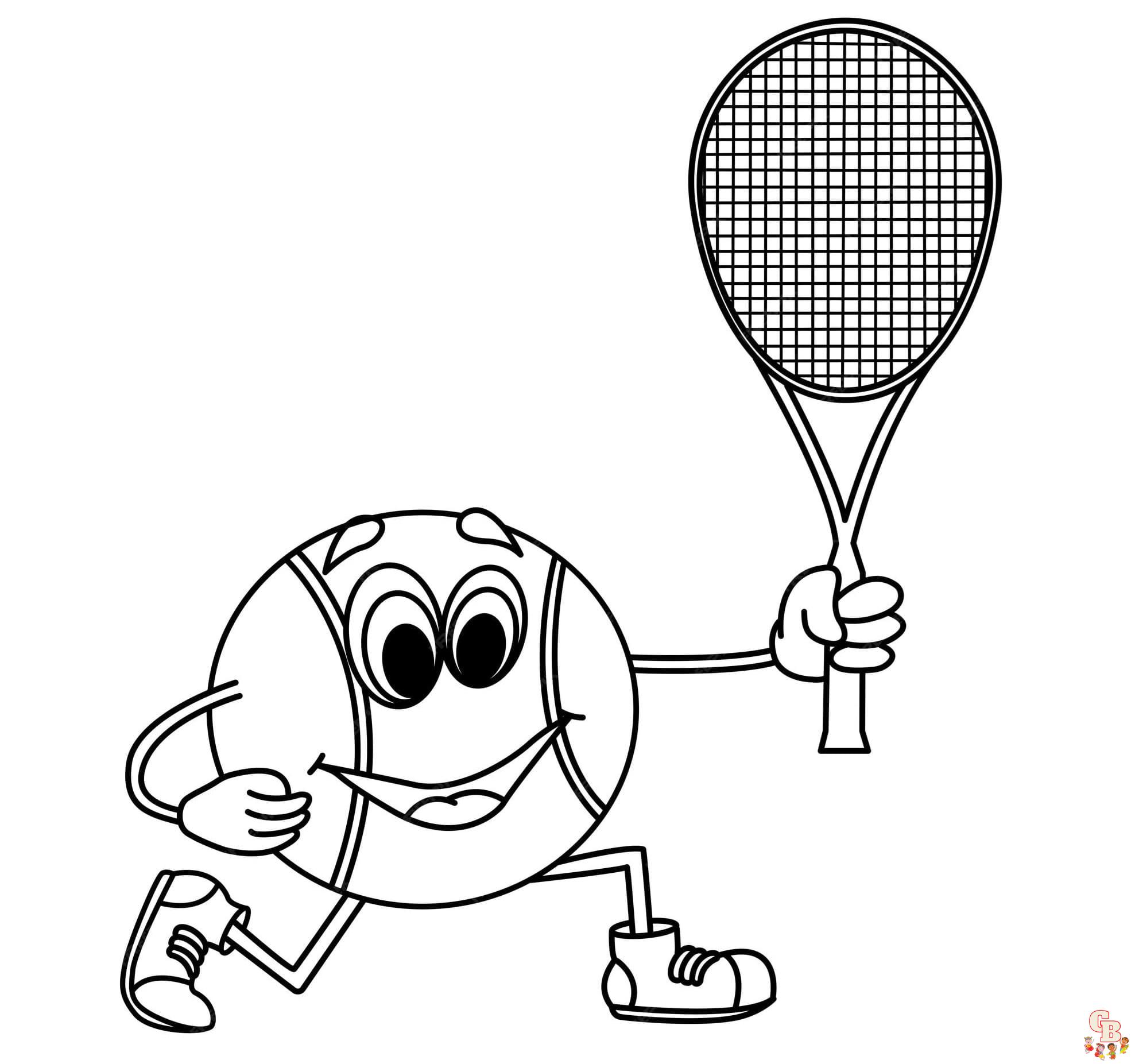 Prinable tennis coloring pages free for kids and adults