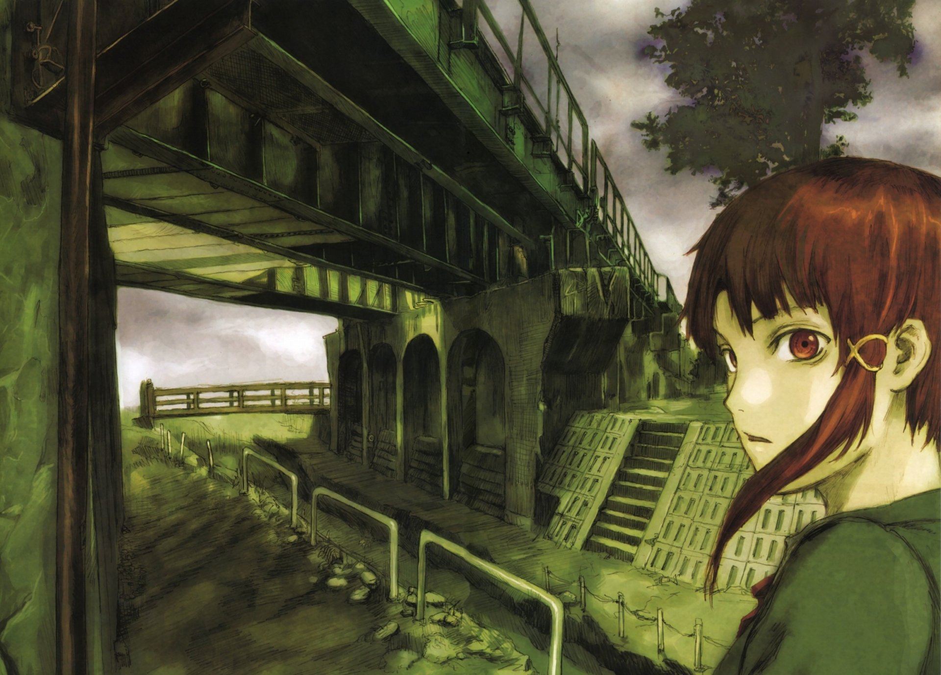 Serial Experiments Lain anime series cyberpunk horror sci-fi drama 1sel  wallpaper, 1920x1080, 628790