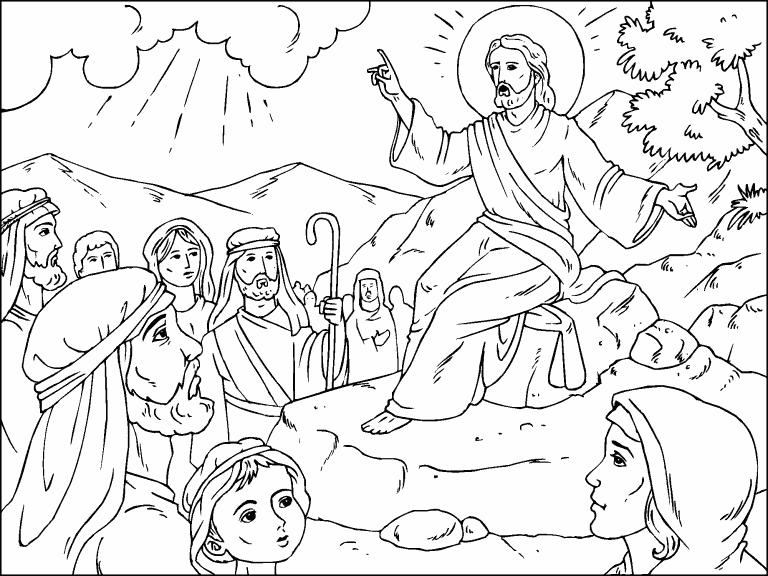 Sermon on the mount coloring page