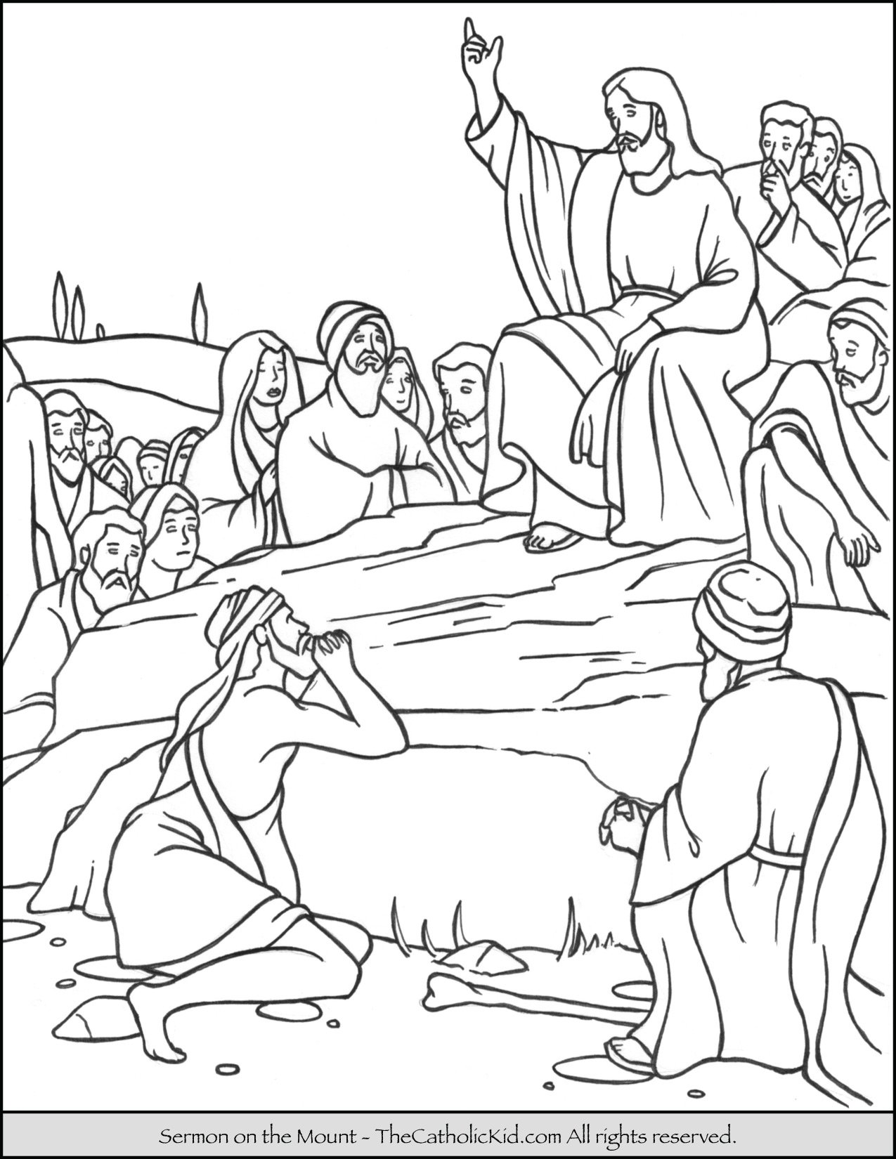 Sermon on the mount coloring page