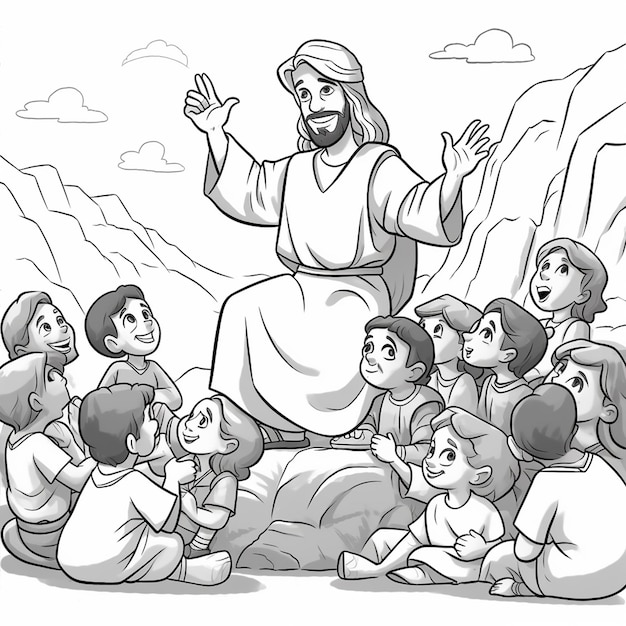 Premium ai image easter jesus coloring page