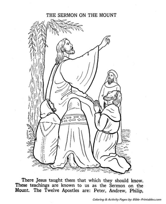 Jesus teaches coloring pages