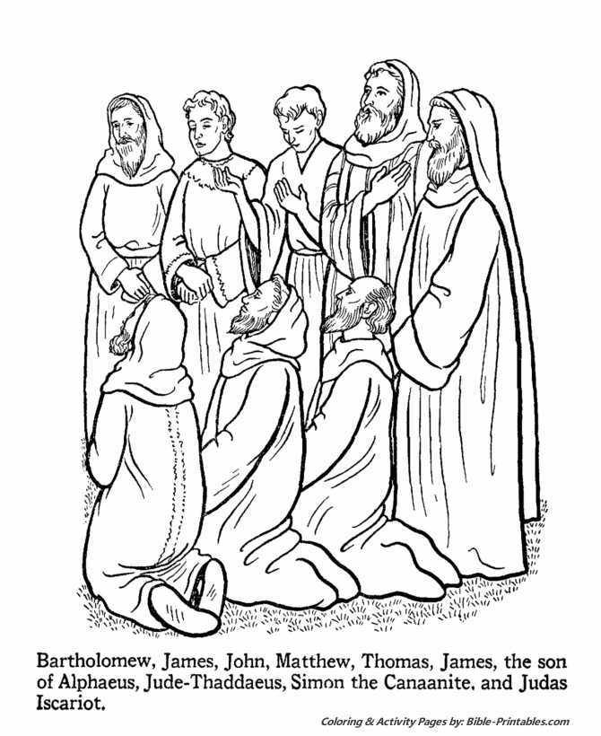 The apostles coloring pages