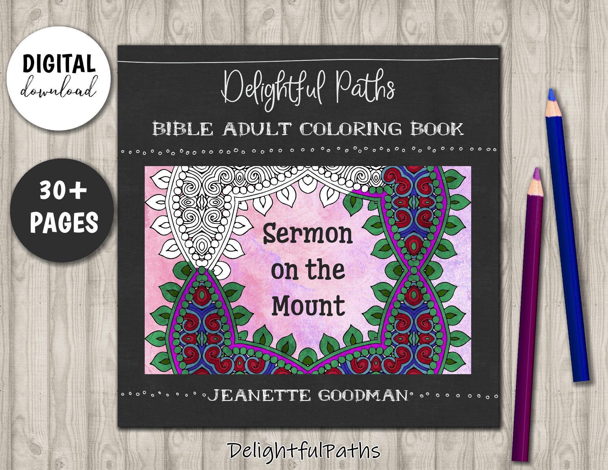 Printable sermon on the mount coloring book for christian adults with bible verses includes the beatitudes and the lords prayer