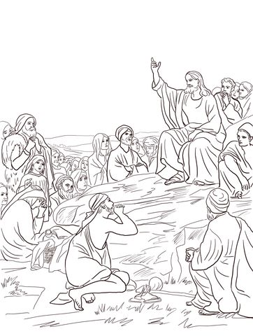 Jesus sermon on the mount coloring page free printable coloring pages bible coloring pages jesus coloring pages sunday school coloring pages