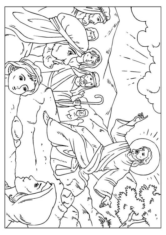 Coloring page sermon on the mount