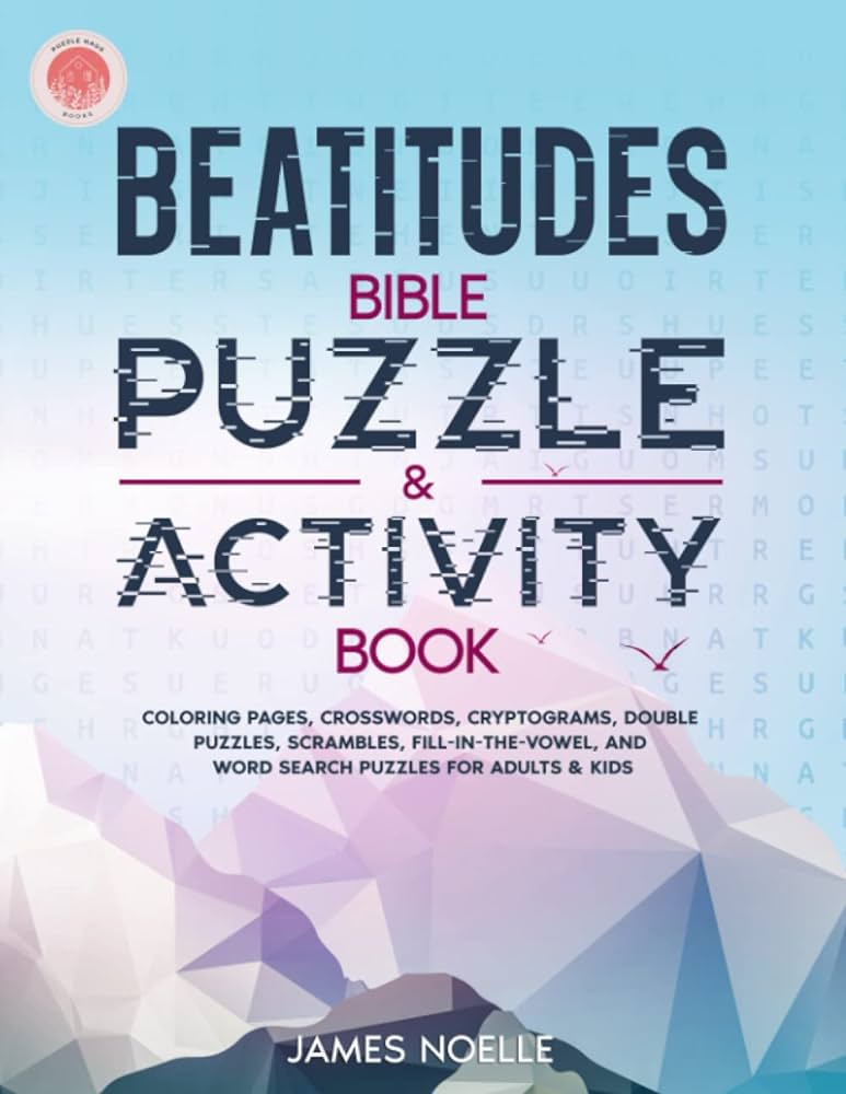 Beatitudes bible puzzle activity book large print coloring pages crosswords cryptograms double puzzles scrambles fill