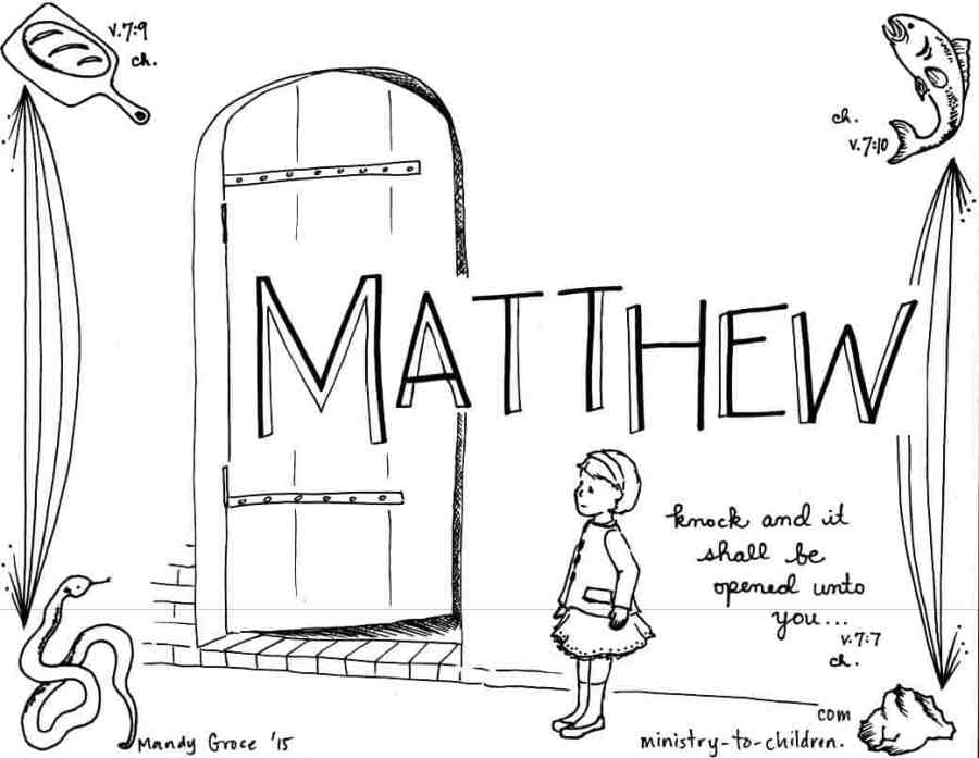 Matthew bible book coloring page