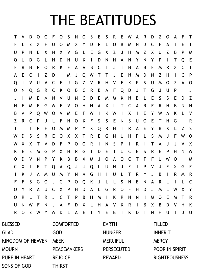 Sermon on the mount word search