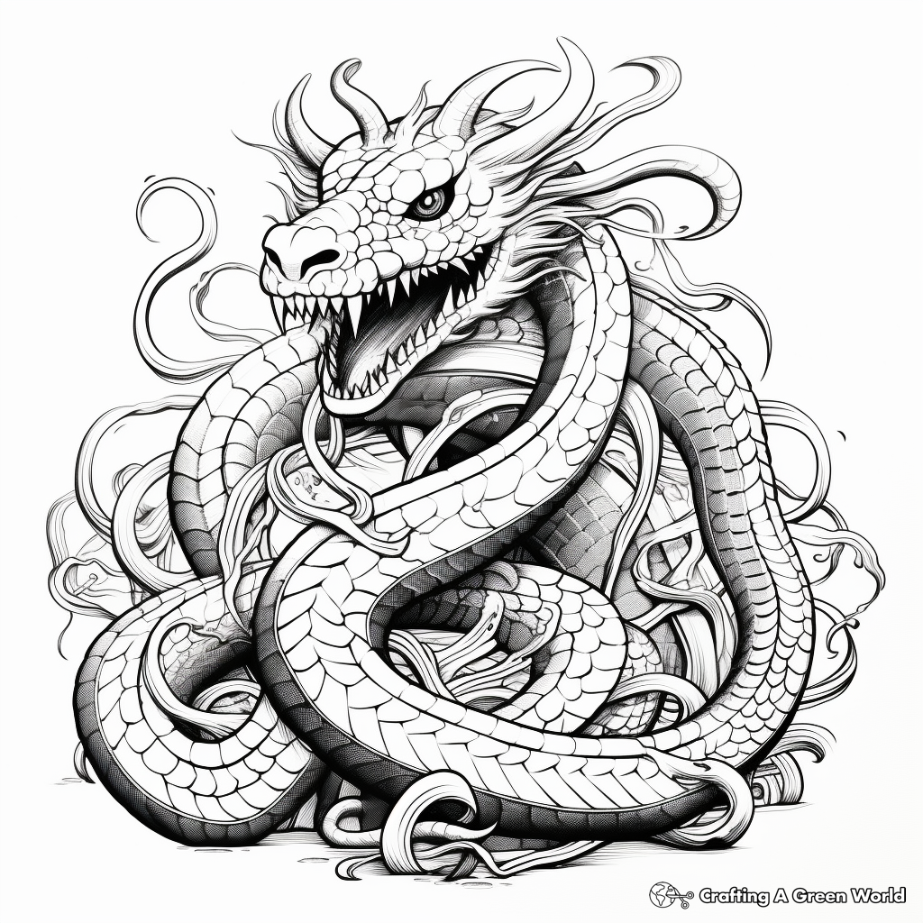 Snake dragon coloring pages