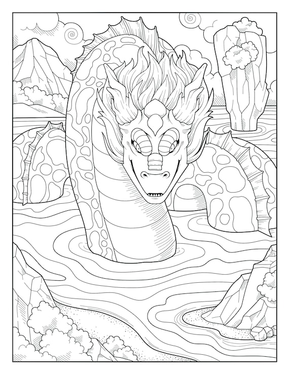 Five dragon coloring pages to enjoy