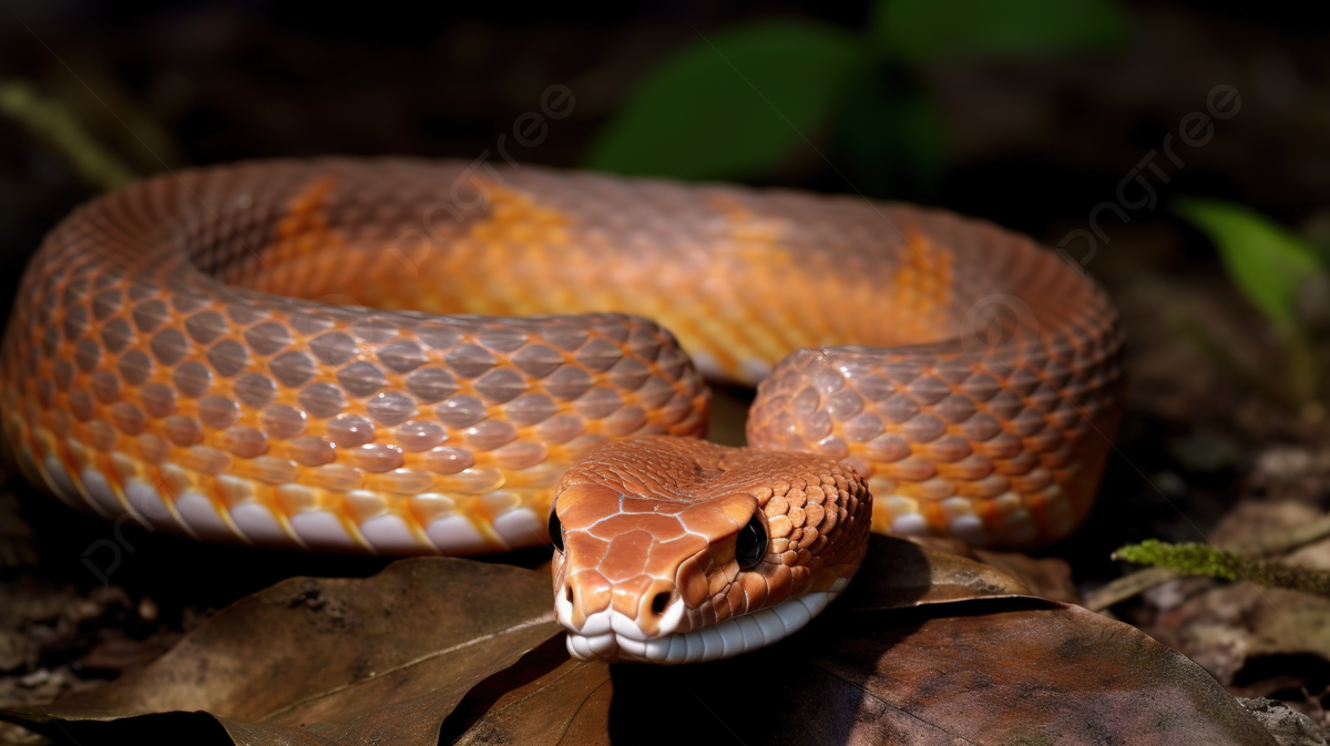 Fondo una serpiente naranja que se tã acostando en la jungla fondo fotos de serpiente cabeza de cobre imagen de fondo para dcarga gratuita