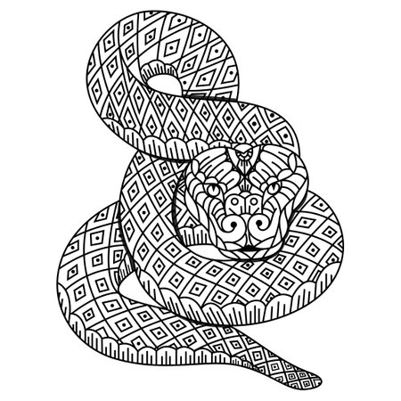 Serpiente para colorear vector ilustracion y grãficos