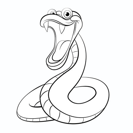 Serpiente para colorear vector ilustracion y grãficos