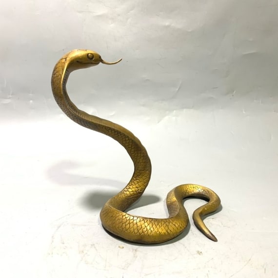 Estatua de cobra de cobre puroserpiente espiritualregalos artesanales de latãn