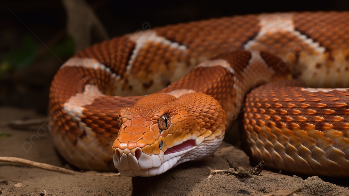 Fondo serpiente con lengua naranja sentada en el suelo fondo imagen de cabeza de cobre vs serpiente de maãz imagen de fondo para dcarga gratuita