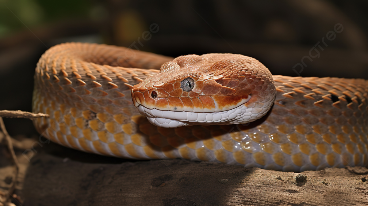 Fondo gran serpiente colorida sentada en un tronco fondo fotos de serpiente cabeza de cobre imagen de fondo para dcarga gratuita