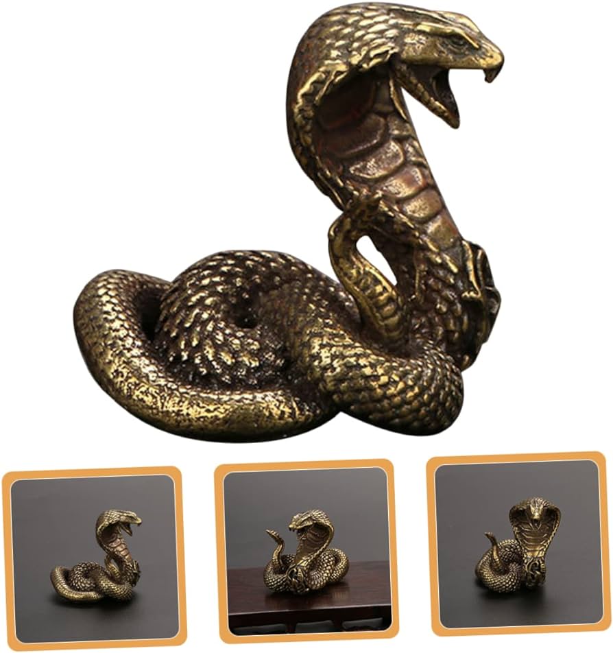 Stobok decoraciãn para el hogar piezas adorno de serpiente del zodiaco cobre puro marrãn claro latãn decoraciãn retro hogar y cocina