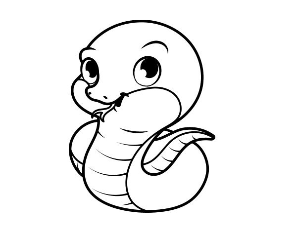 Baby snake coloring page