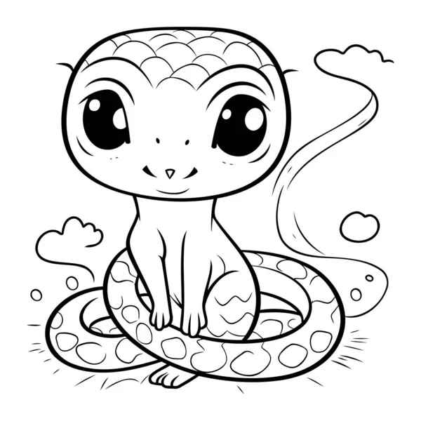 Cute cartoon snake vector illustration children coloring book stock vector by ibrandify