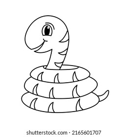 Cute snake cartoon colorear la pãgina vector de stock libre de regalãas