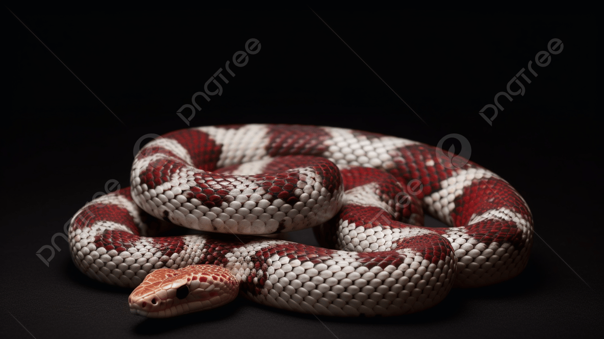 Serpiente con rayas rojas y blancas en negro sobre un fondo oscuro serpiente roja y blanca foto de fotografãa de alta definiciãn serpiente imagen de fondo para dcarga gratuita