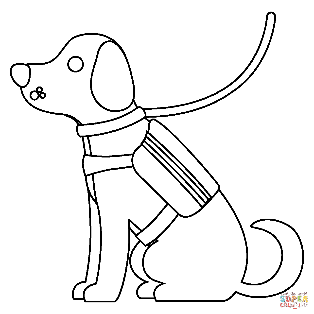 Service dog emoji coloring page free printable coloring pages