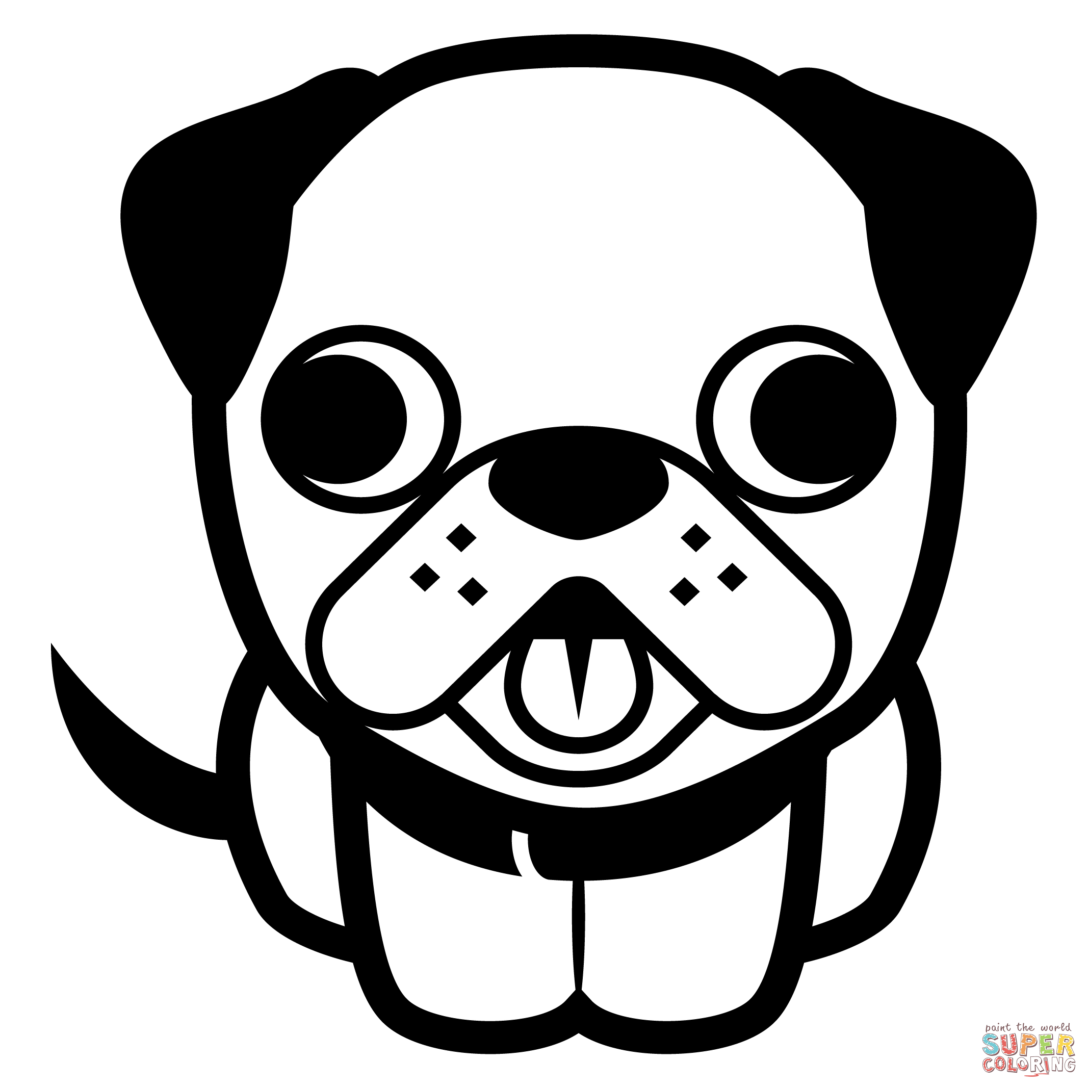 Dog emoji coloring page free printable coloring pages