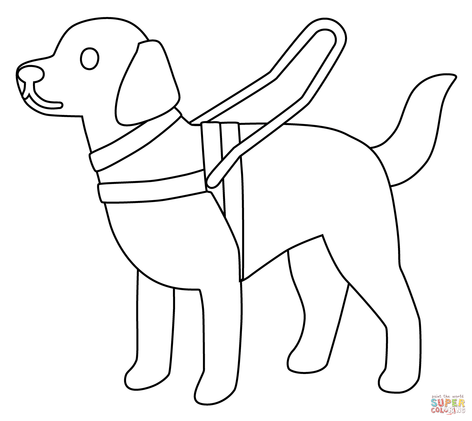 Guide dog emoji coloring page free printable coloring pages