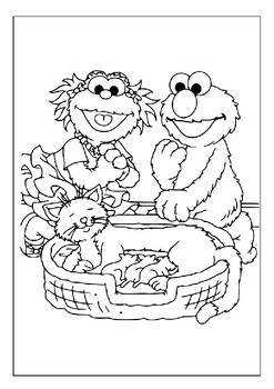 Sesame street coloring sheets educational fun with fluffy characters pages