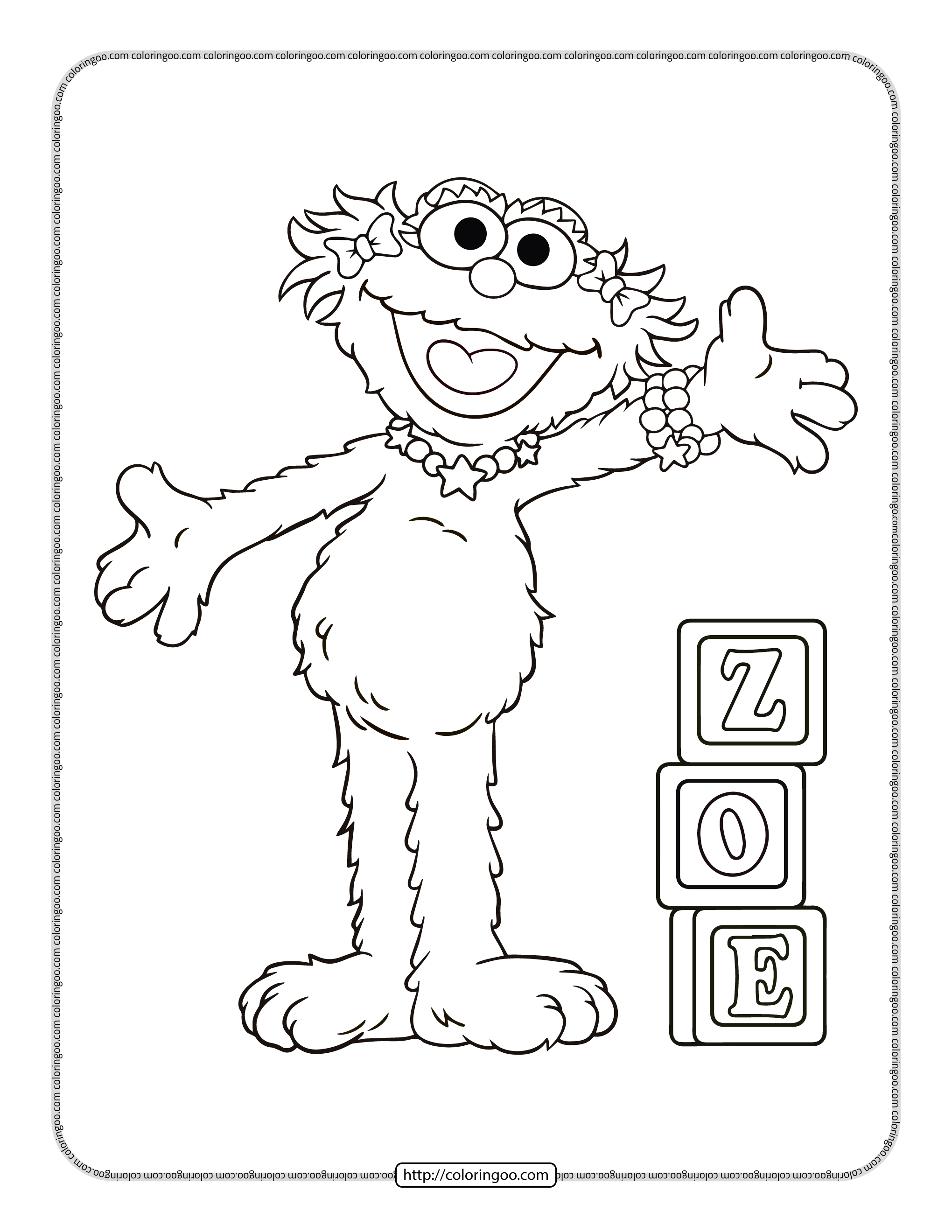 Sesame street zoe pdf coloring pages sesame street coloring pages coloring pages sesame street