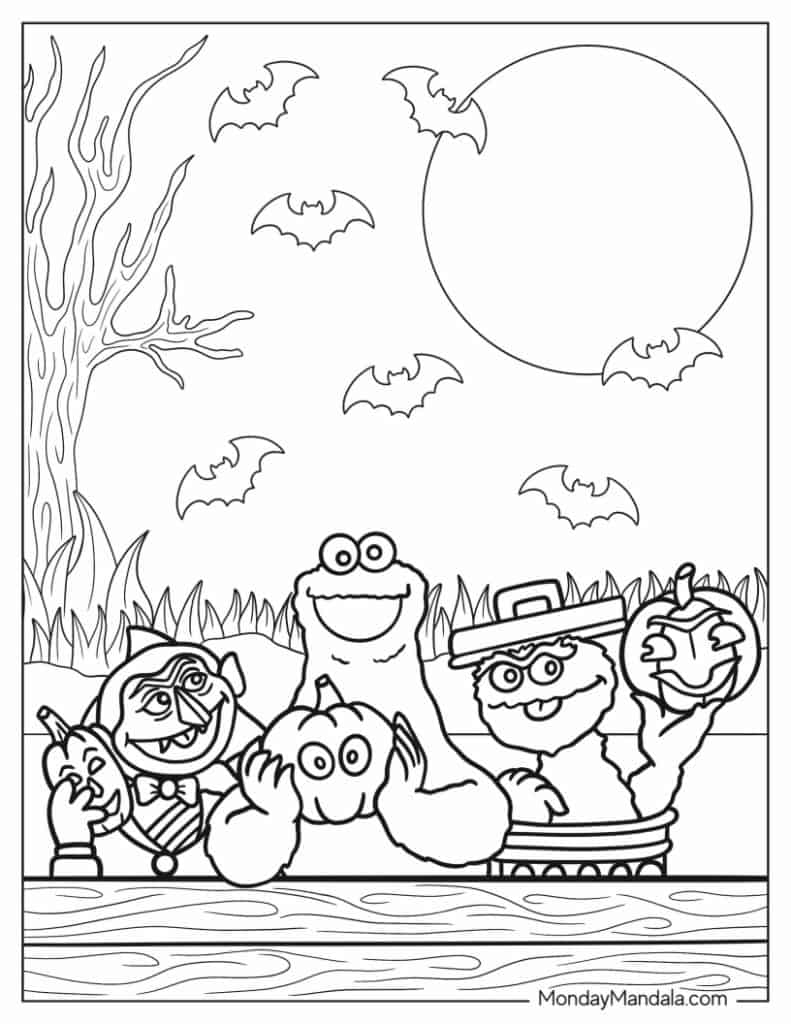 Sesame street coloring pages free pdf printables