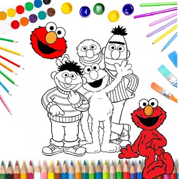 Elmo sesame street coloring pages collectionactivity for kids girls boys