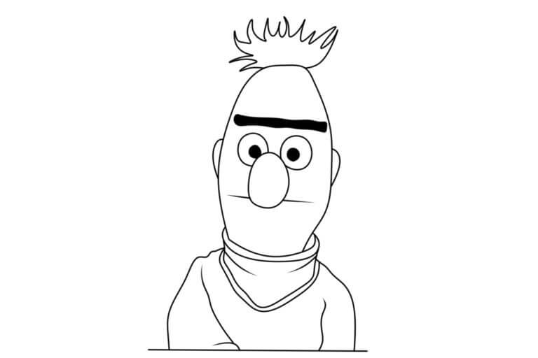 Portrait of character from sesame street coloring page