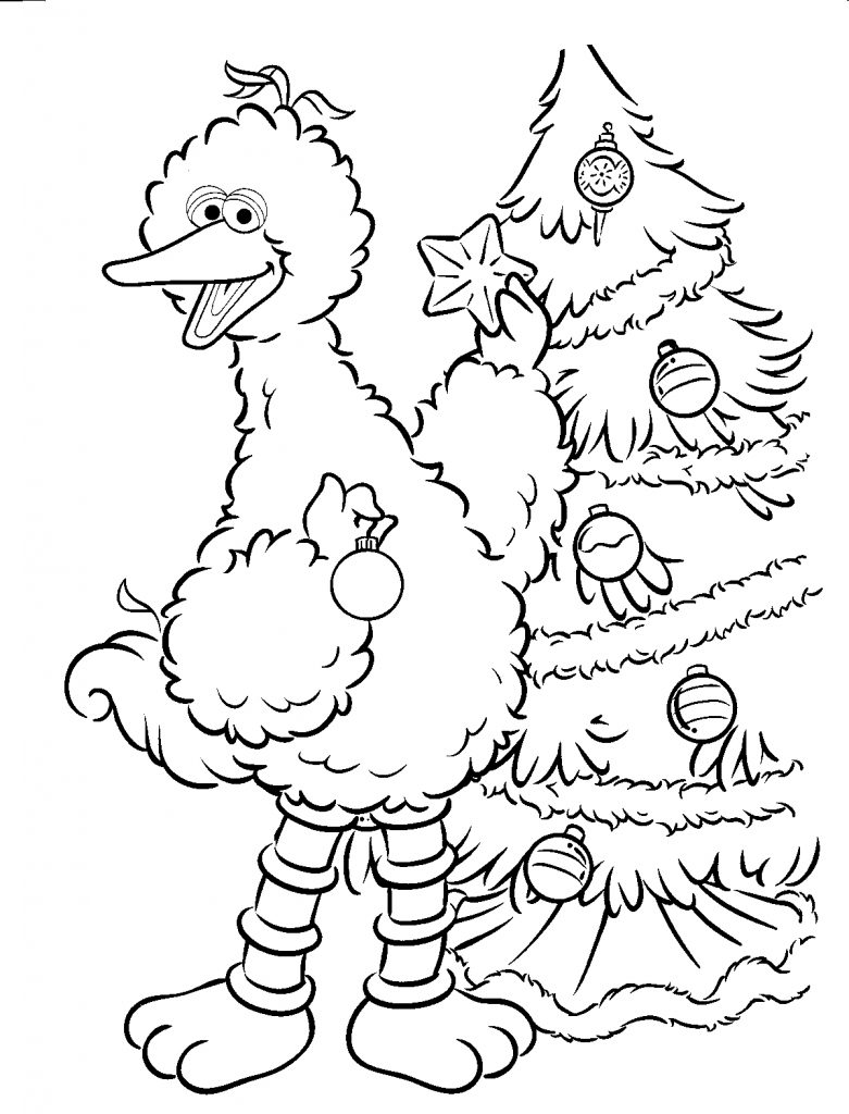 Coloring pages big bird christmas sesame street coloring pages