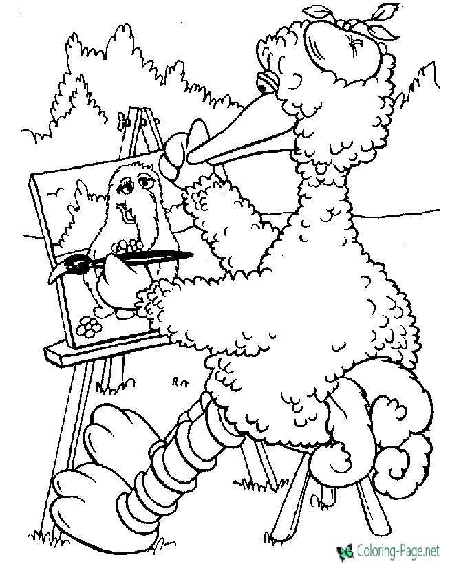 Big bird coloring page