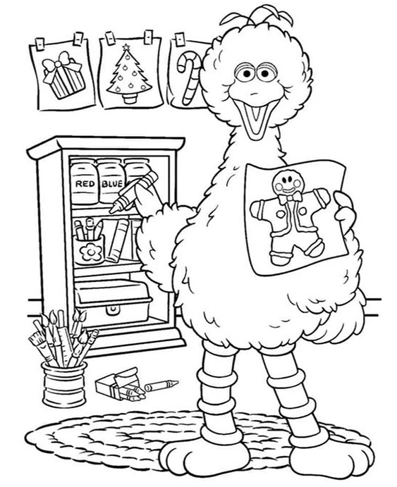 Free easy to print sesame street coloring pages