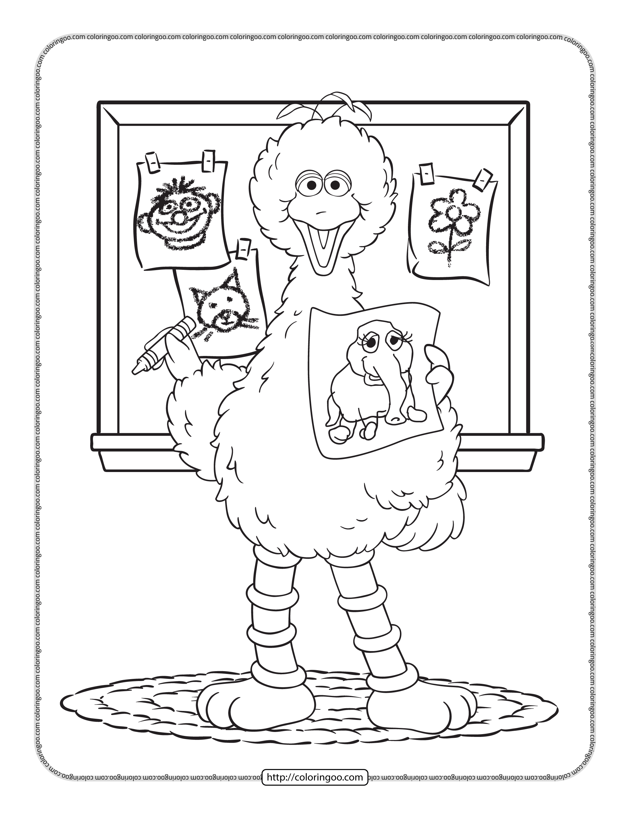 Sesame street big bird coloring pages