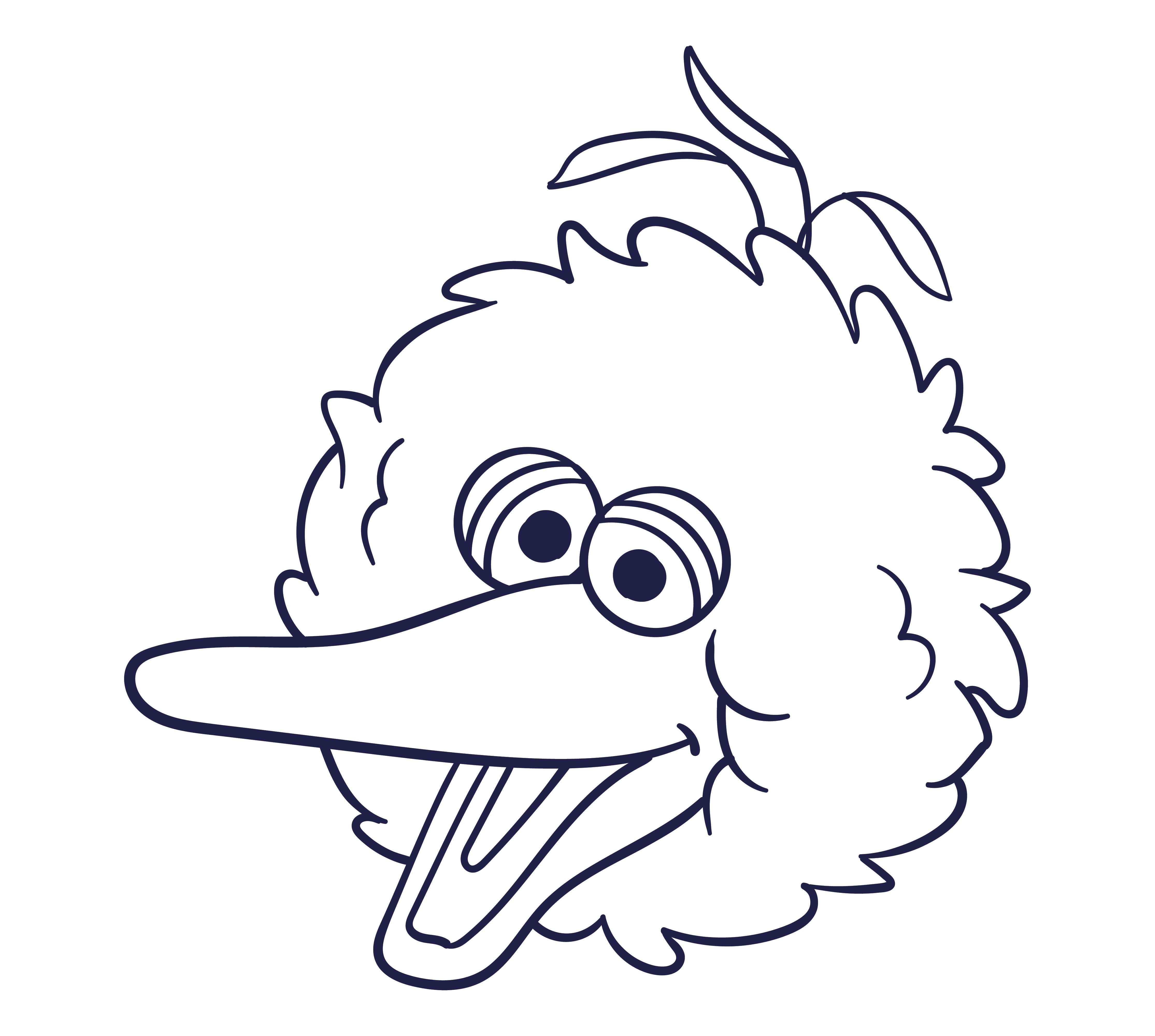 Best big bird face printable pdf for free at
