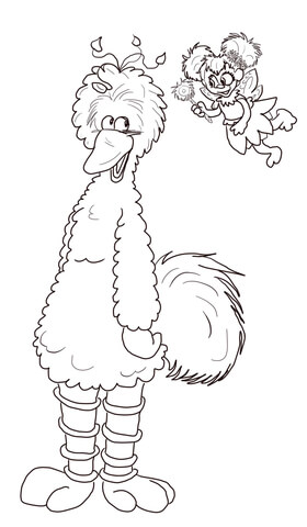 Abby cadabby and big bird coloring page free printable coloring pages