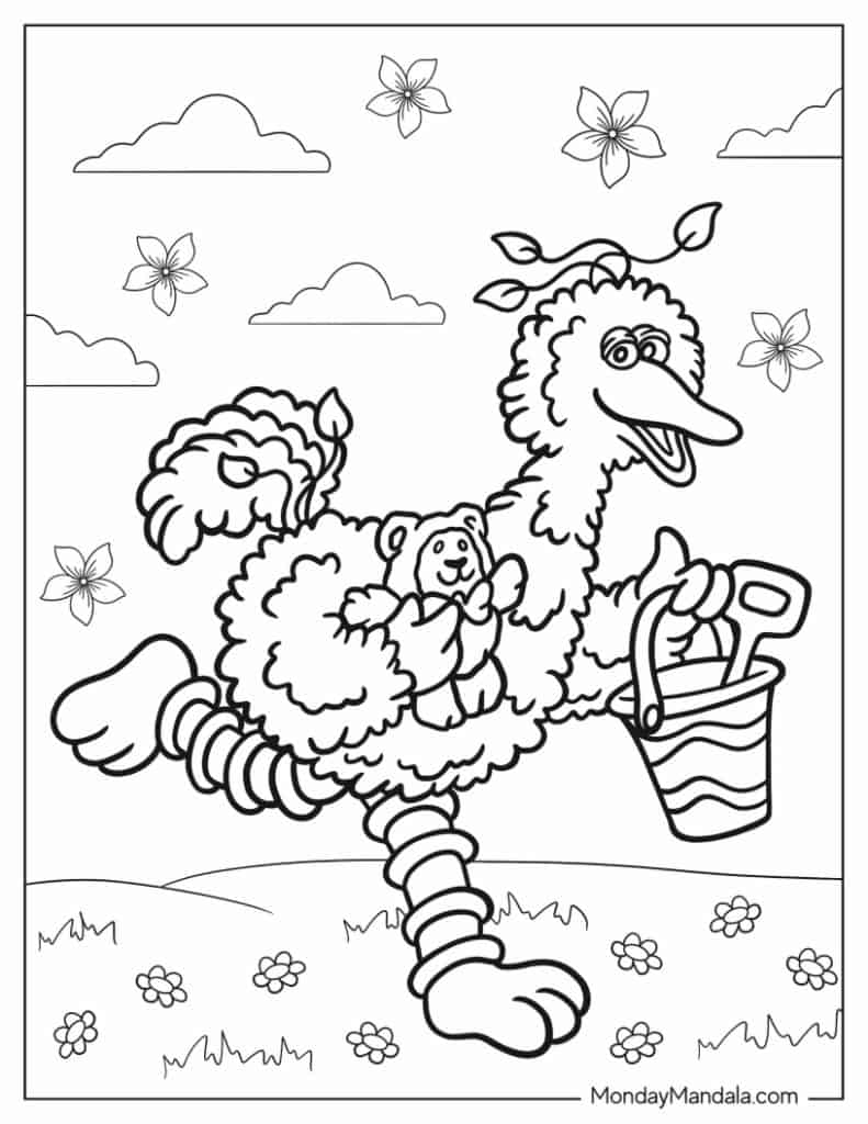 Sesame street coloring pages free pdf printables