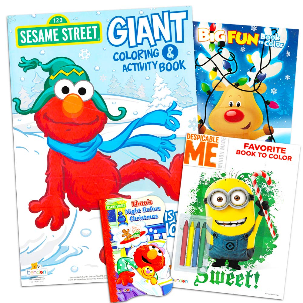 Sesame street holiday coloring book super set for kids toddlers