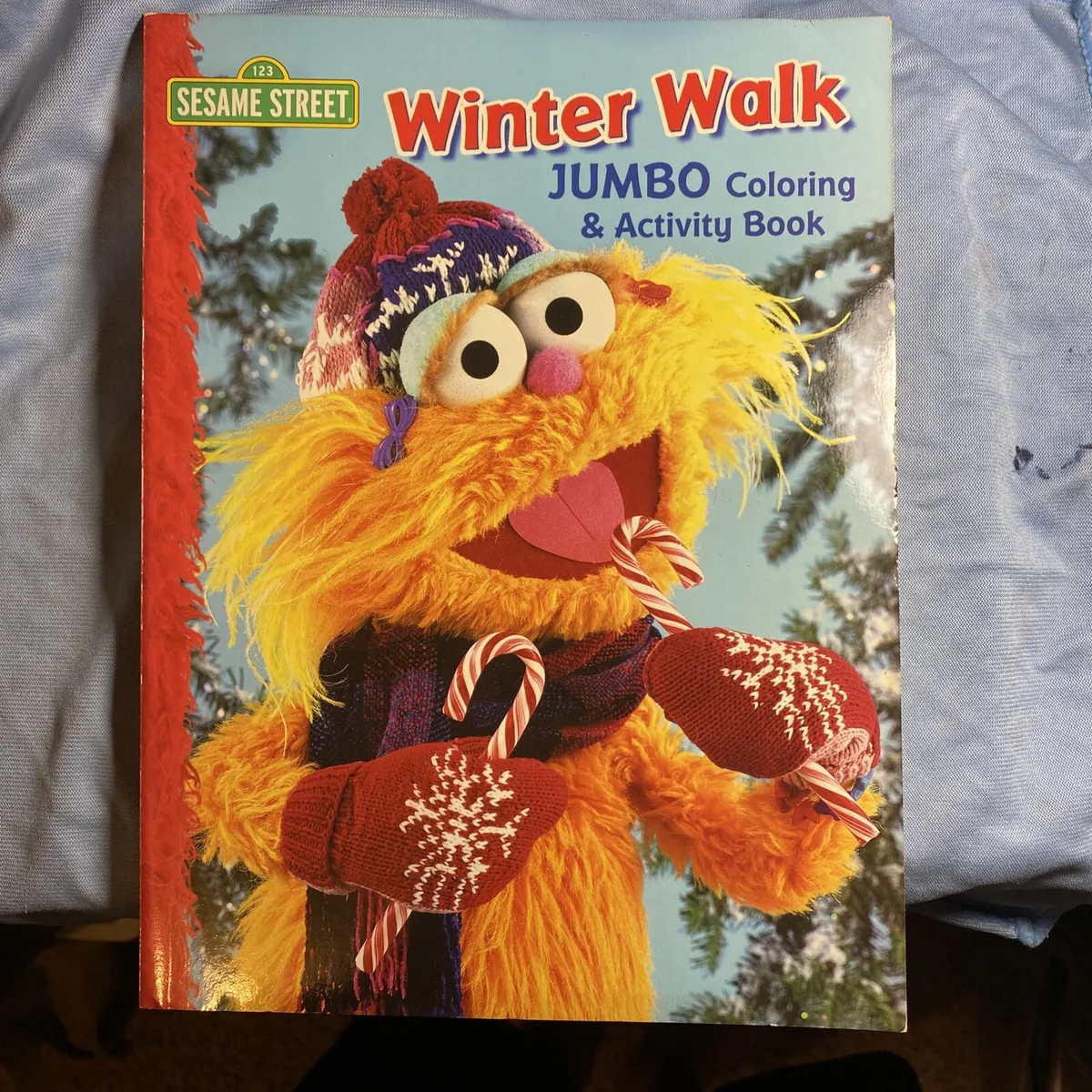 Sesame street christmas coloring book winter walk vintage