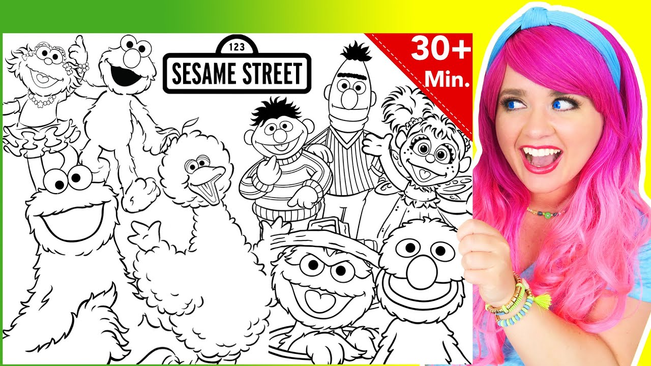 Coloring all sesae street characters coloring pages inutes arkers crayons pencils